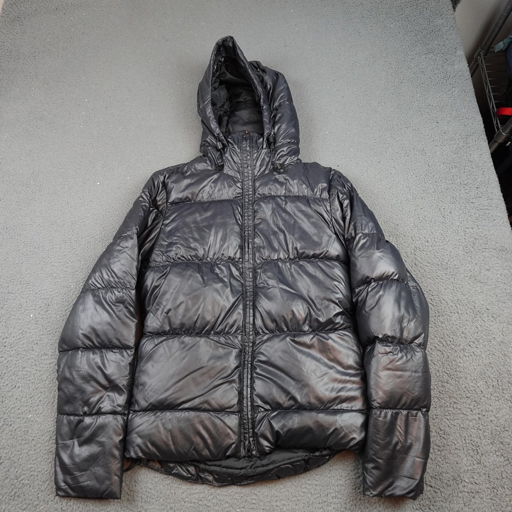 Nike ACG Mens Small Black Down Puffer Hooded Full Zip Outdoor Jacket 377018-010
